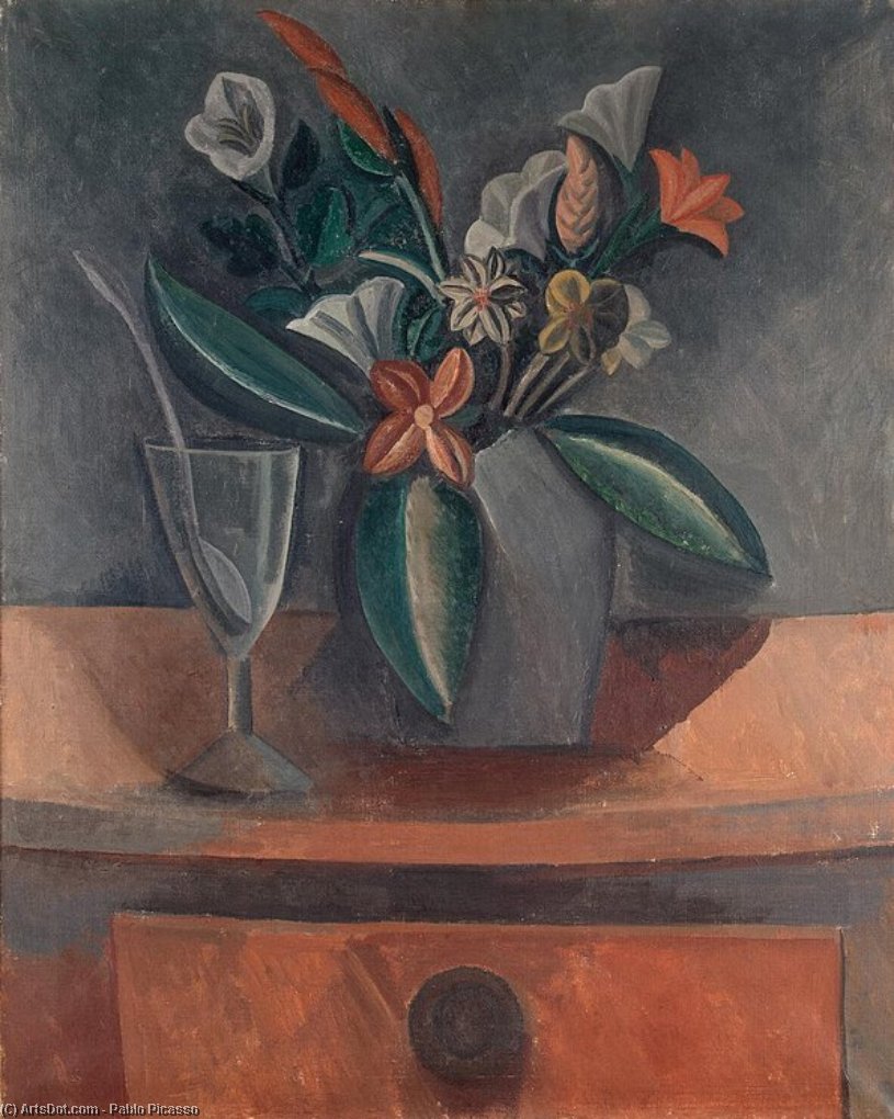 Flowers In A Grey Jar — Pablo Picasso