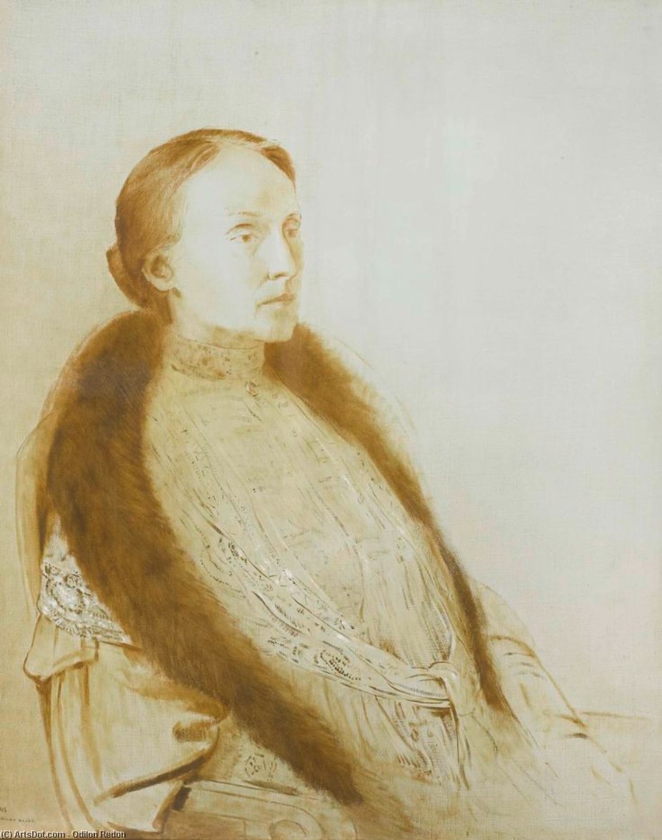 Horstportret Van A.m.l. Bonger-van Der Linden, De Eerste Echtgenote Van De Verzamelaar André Bonger — Odilon Redon