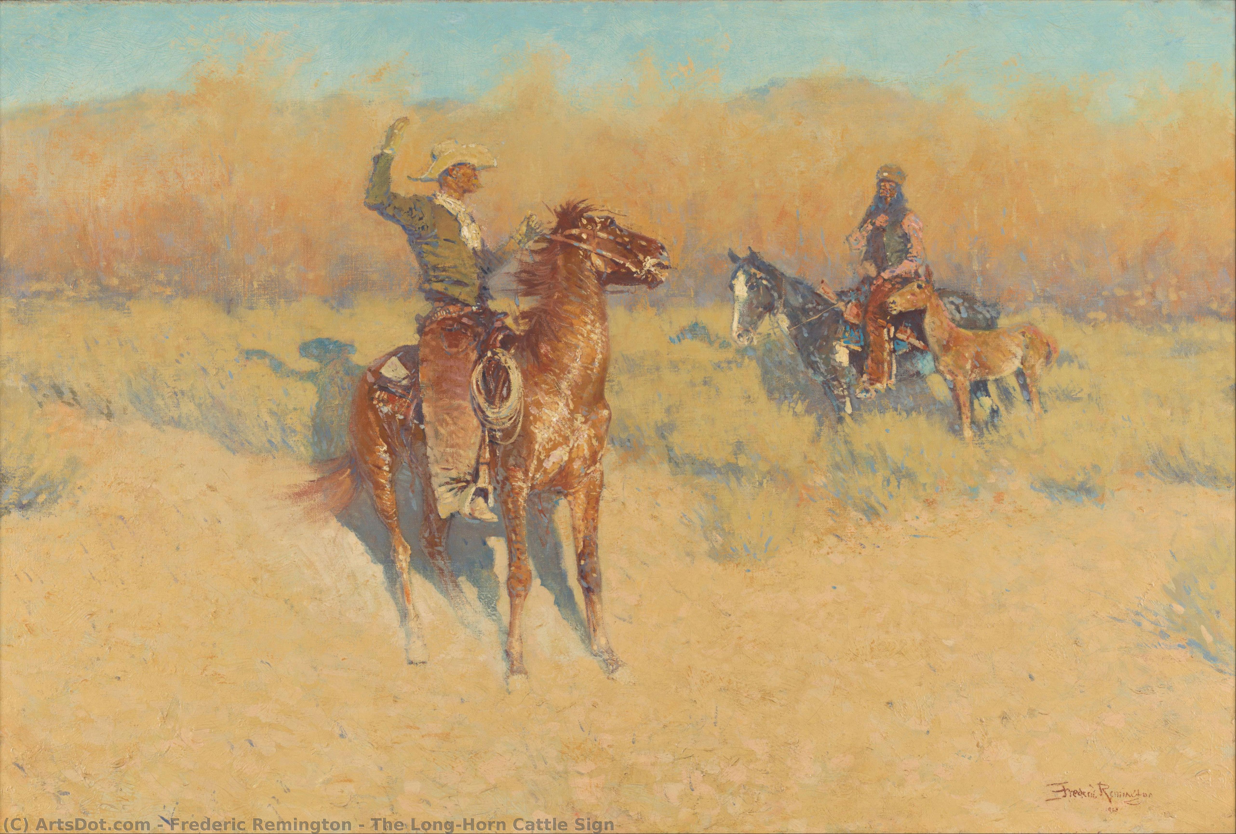 The Long-horn Cattle Sign — Frederic Remington