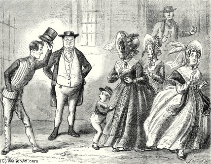 Mrs. Bardell Screamed Violently — Hablot Knight Browne