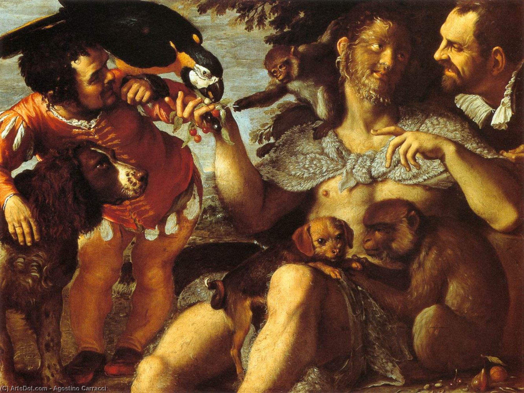 Hairy Harry, Mad Peter And Tiny Amon — Agostino Carracci