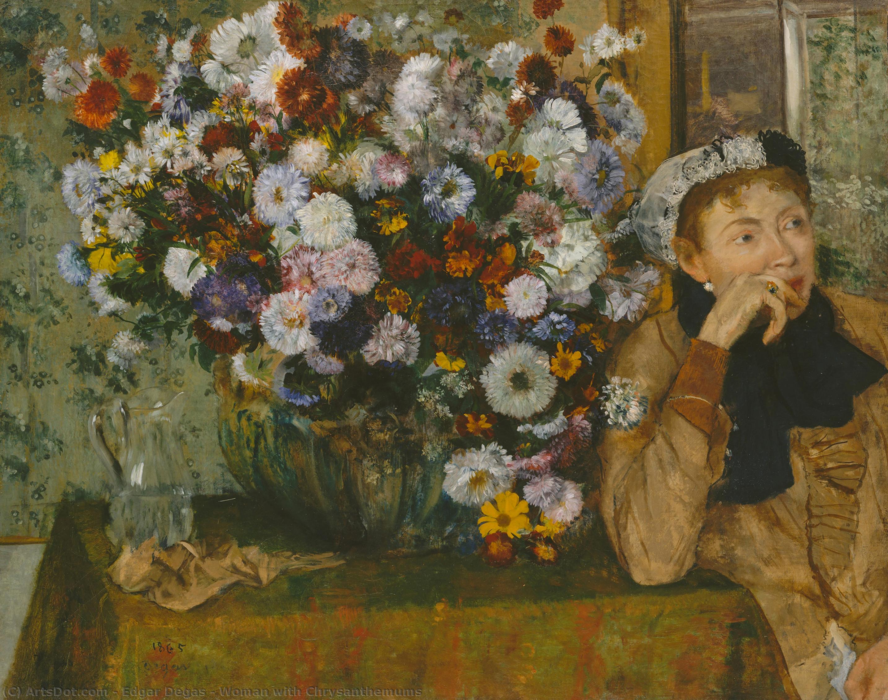 Woman With Chrysanthemums — Edgar Degas