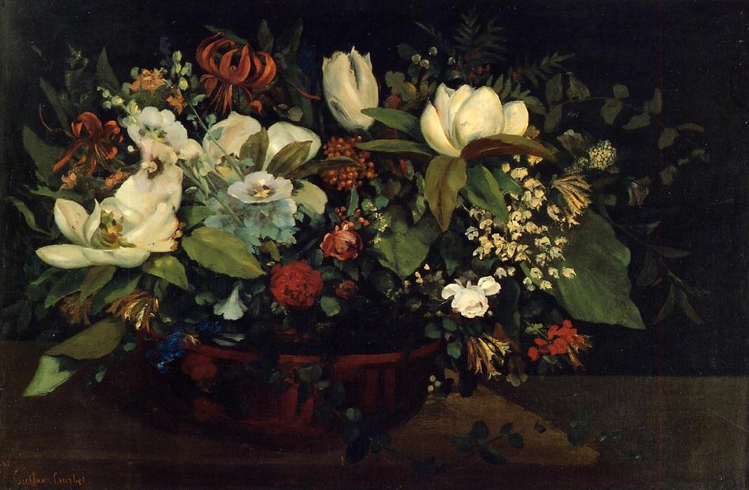 Basket Of Flowers — Gustave Courbet