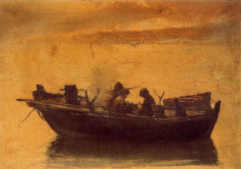 Sailors In A Boat — Ovidio Murguía De Castro