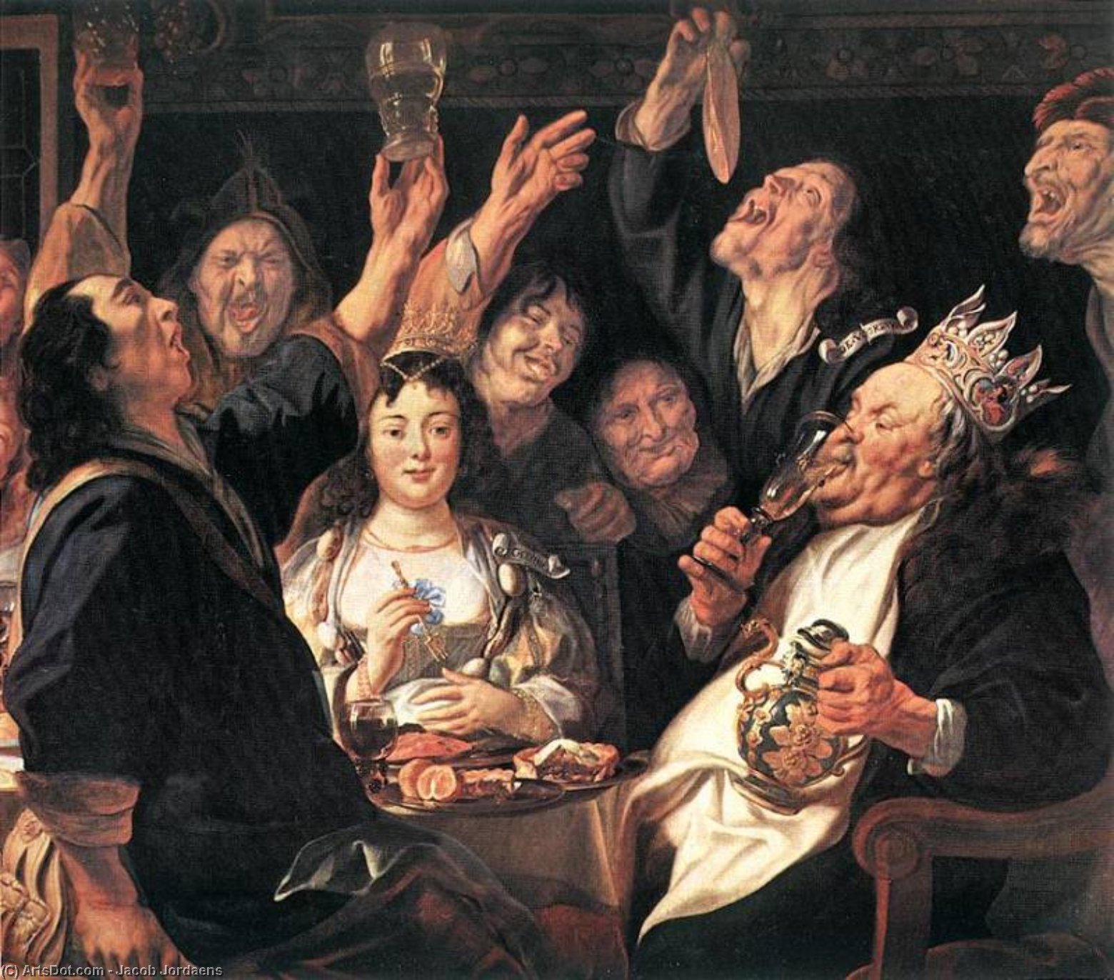 The Bean King Detail — Jacob Jordaens