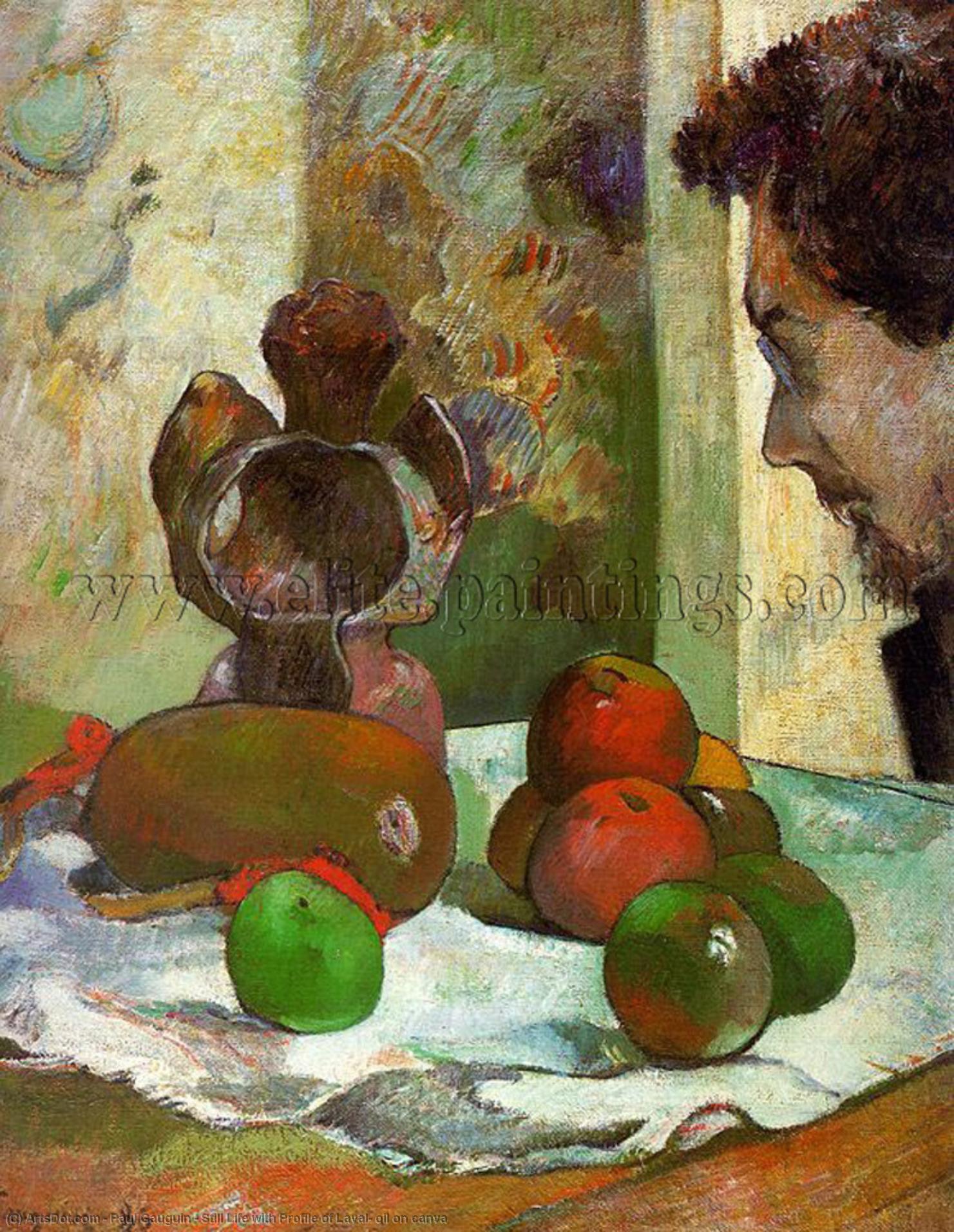 Still Life With Profile Of Laval, Oil On Canva — Eugène Henri Paul Gauguin