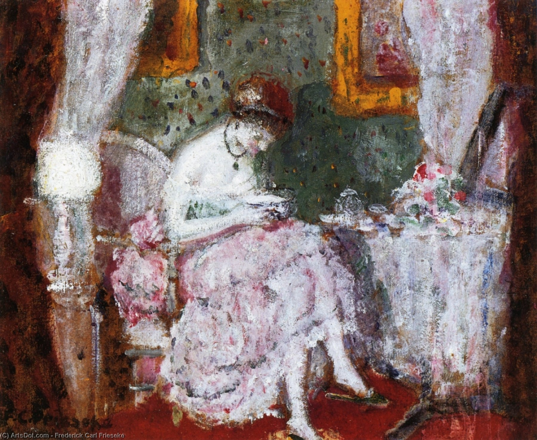 Woman At A Dressing Table — Frederick Carl Frieseke