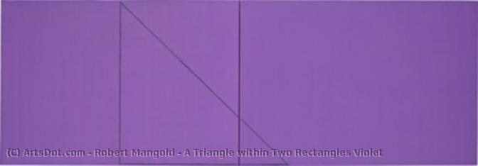 A Triangle Within Two Rectangles Violet — Robert Mangold