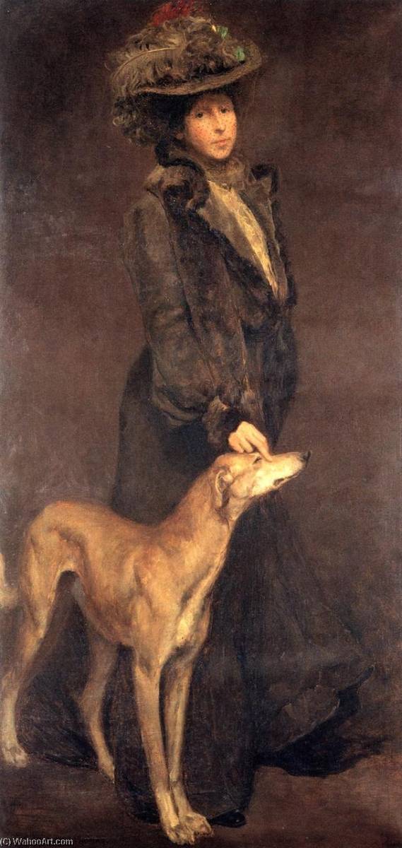 Lady And Dog — Charles H Woodbury