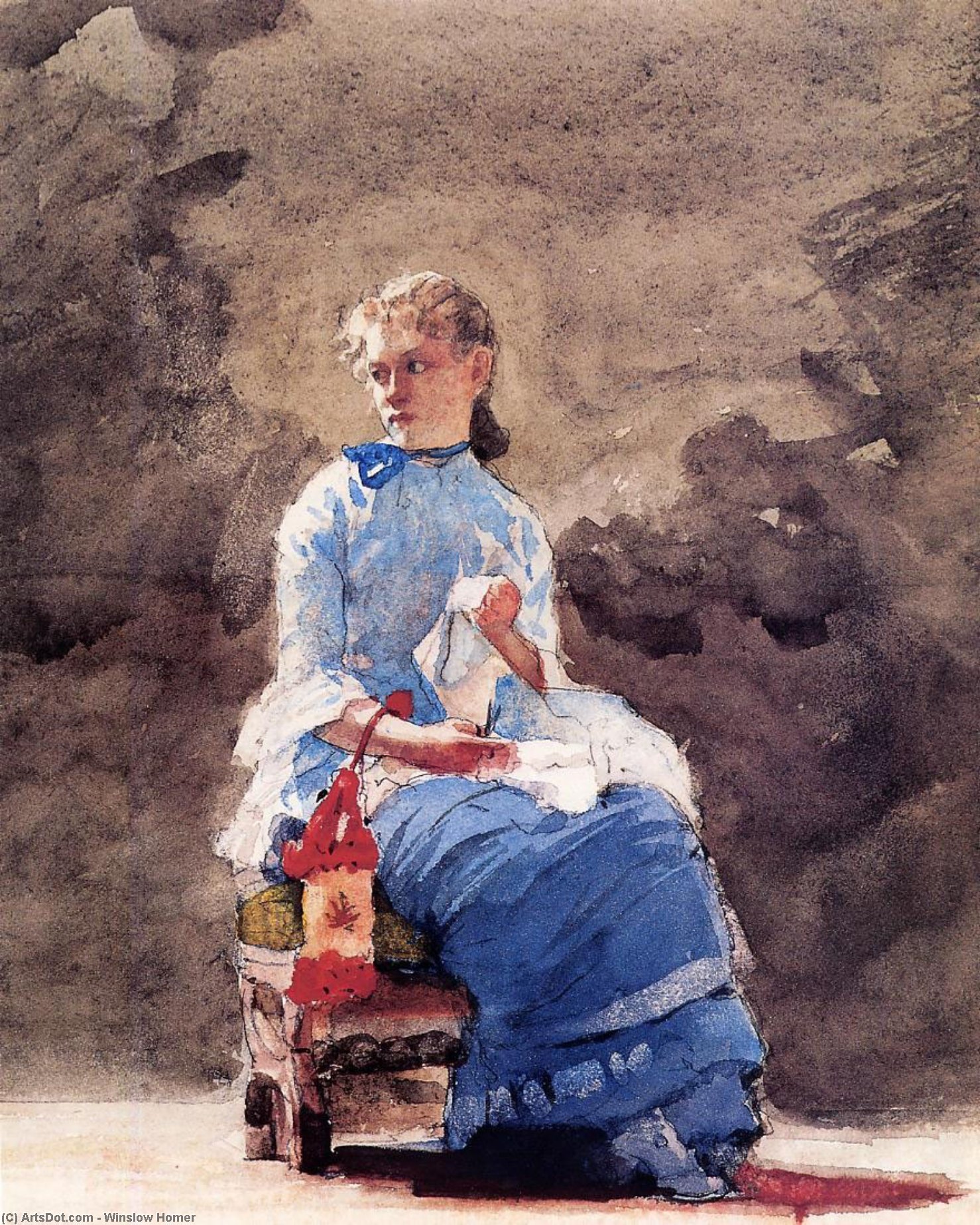 Woman Sewing — Winslow Homer