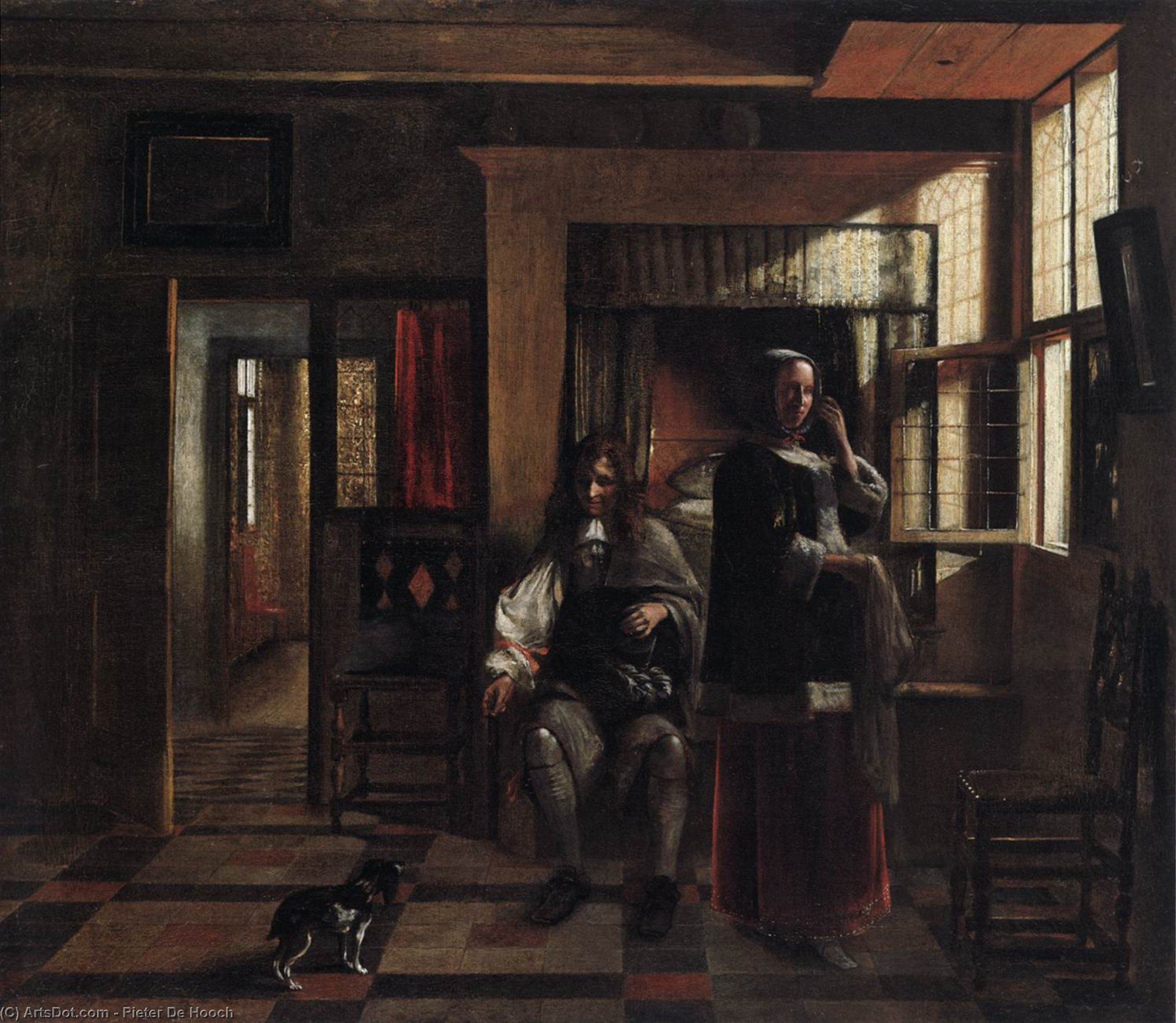 Interior With A Young Couple — Pieter De Hooch