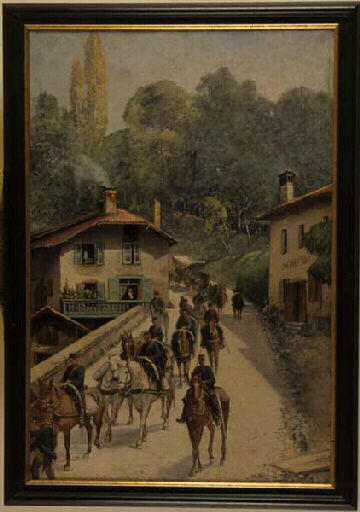 Régiment D'artilleurs Traversant Le Village De Grésy Sur Aix — Morion Jacques