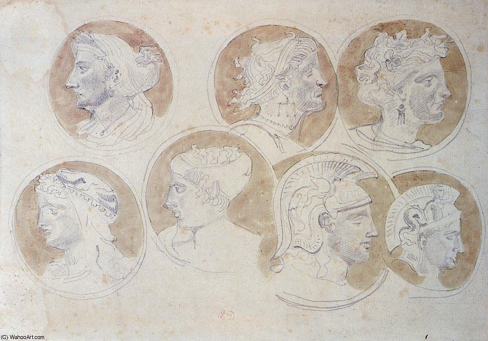 Studies Of Antique Medallions — Eugène Delacroix
