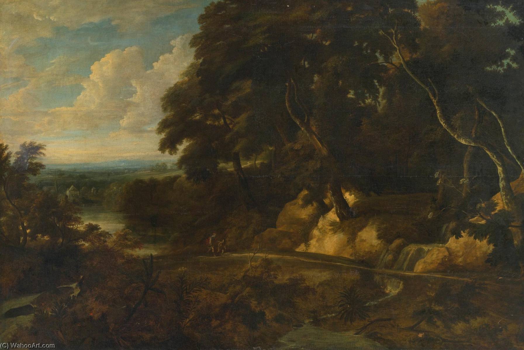 An Extensive Landscape With Figures Along A Path — Roelant Roghman