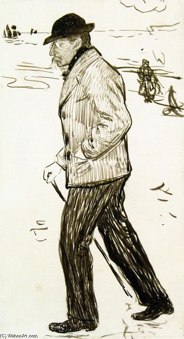 Emile Verhaeren Walking The Beach — Theo Van Rysselberghe