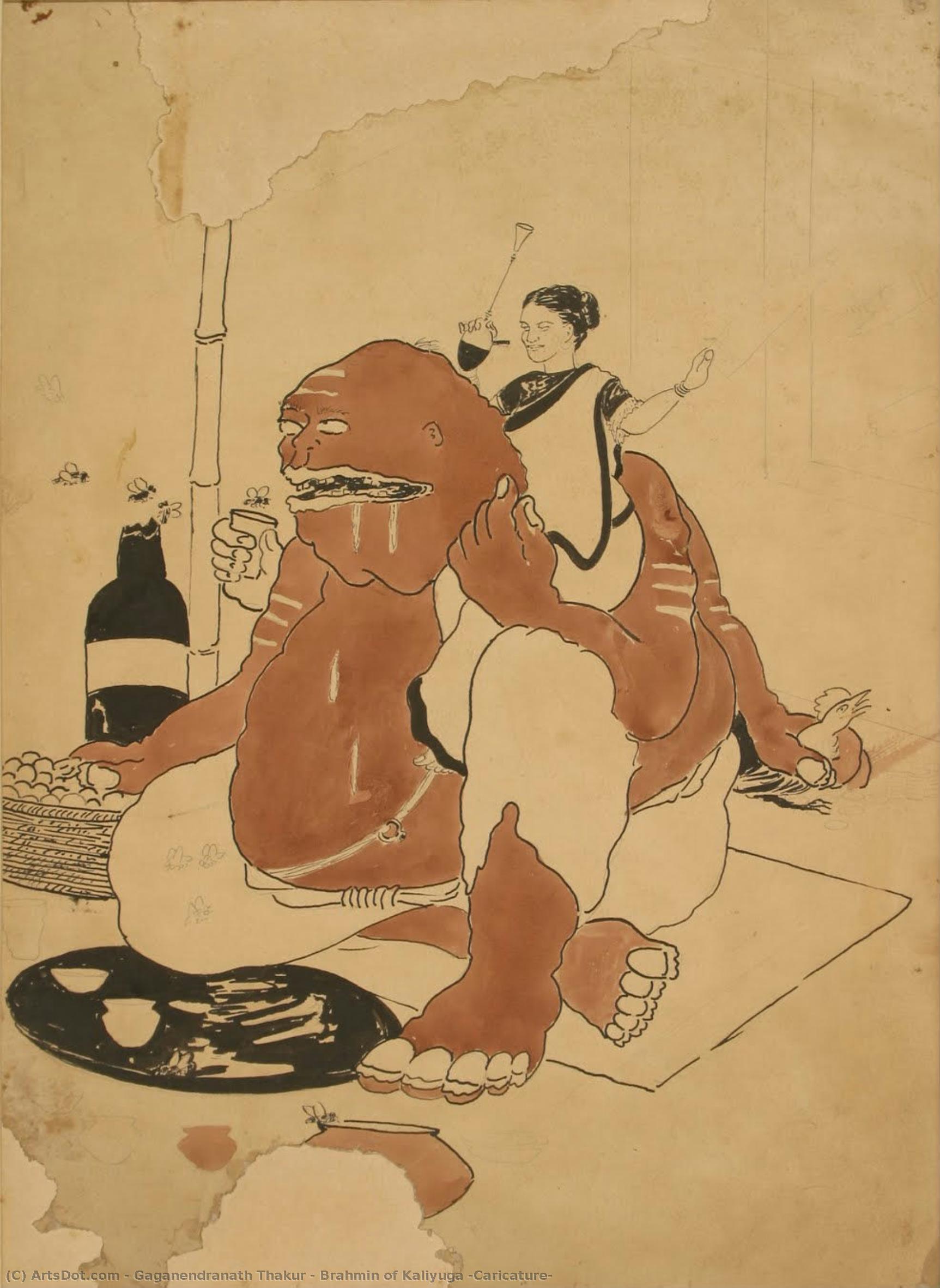 Brahmin Of Kaliyuga (caricature) — Gaganendranath Thakur