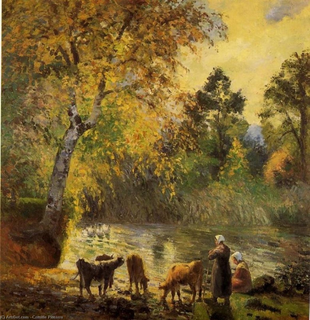 Autumn, Montfoucault Pond — Camille Pissarro