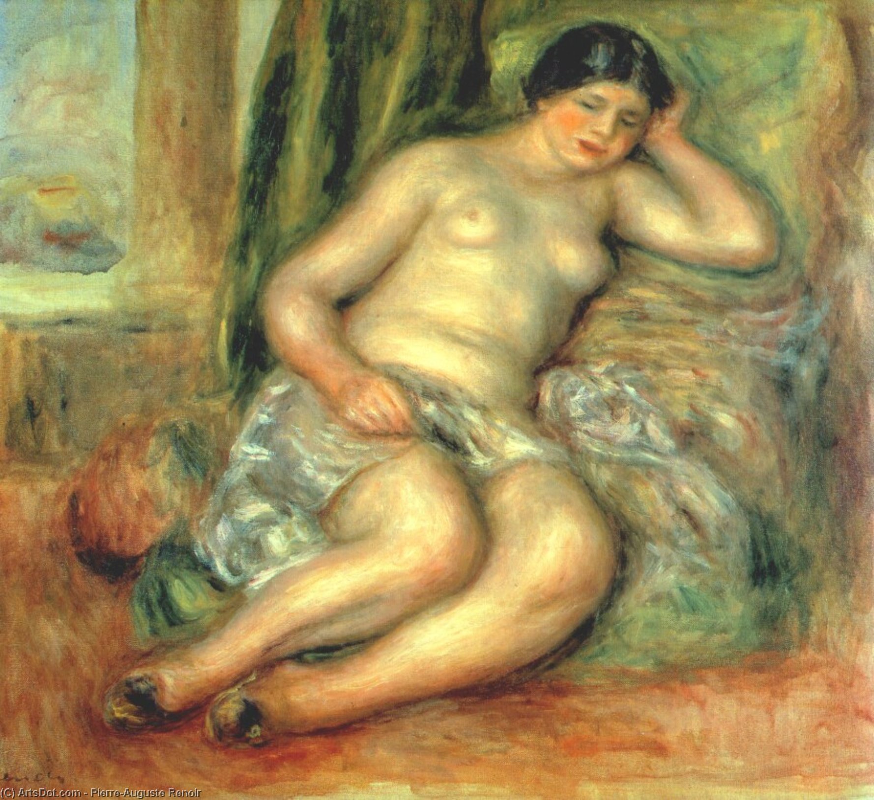 Sleeping Odalisque (odalisque With Babouches) — Pierre-auguste Renoir