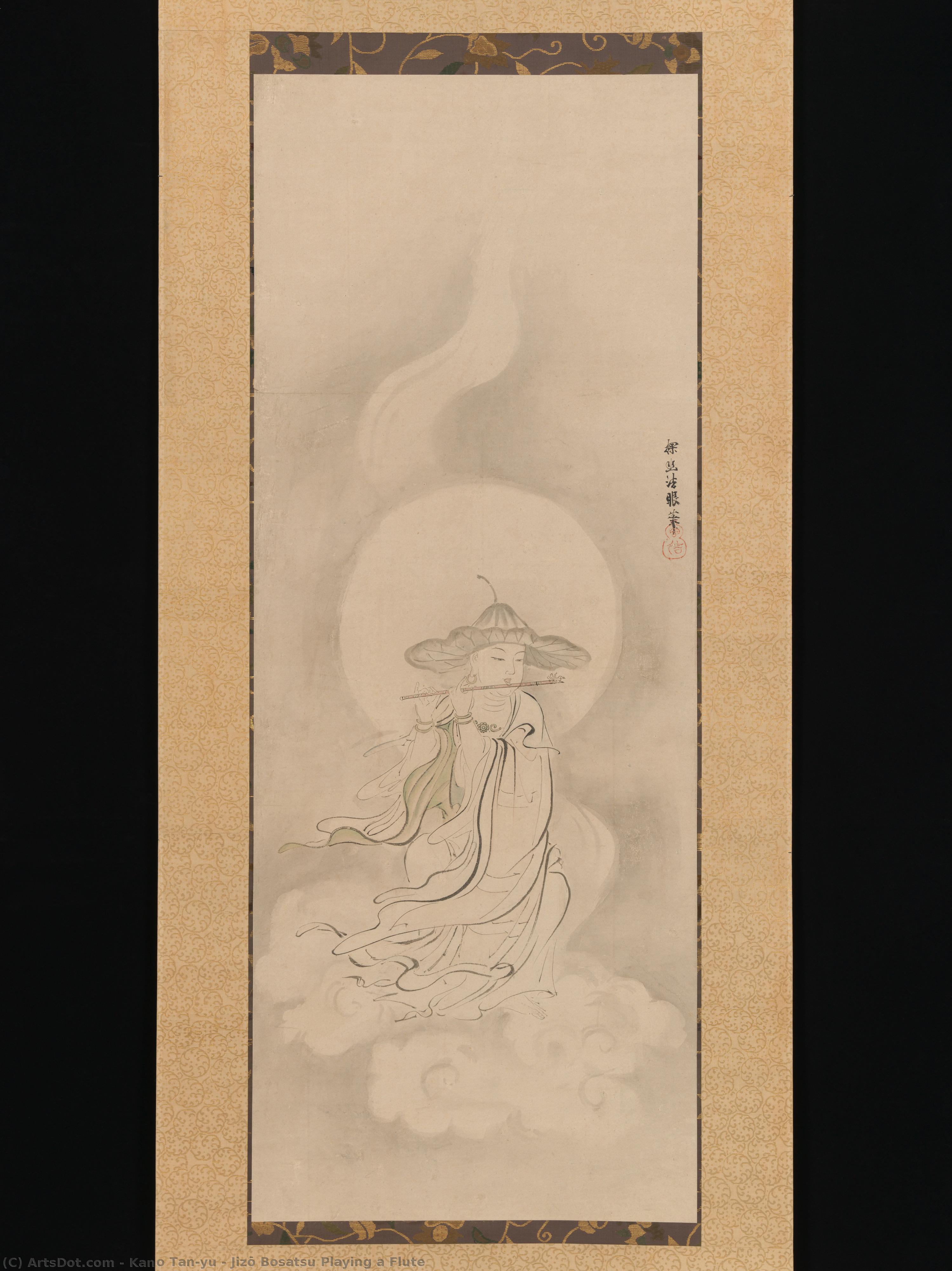 Jizō Bosatsu Playing A Flute — Kano Tan'yū