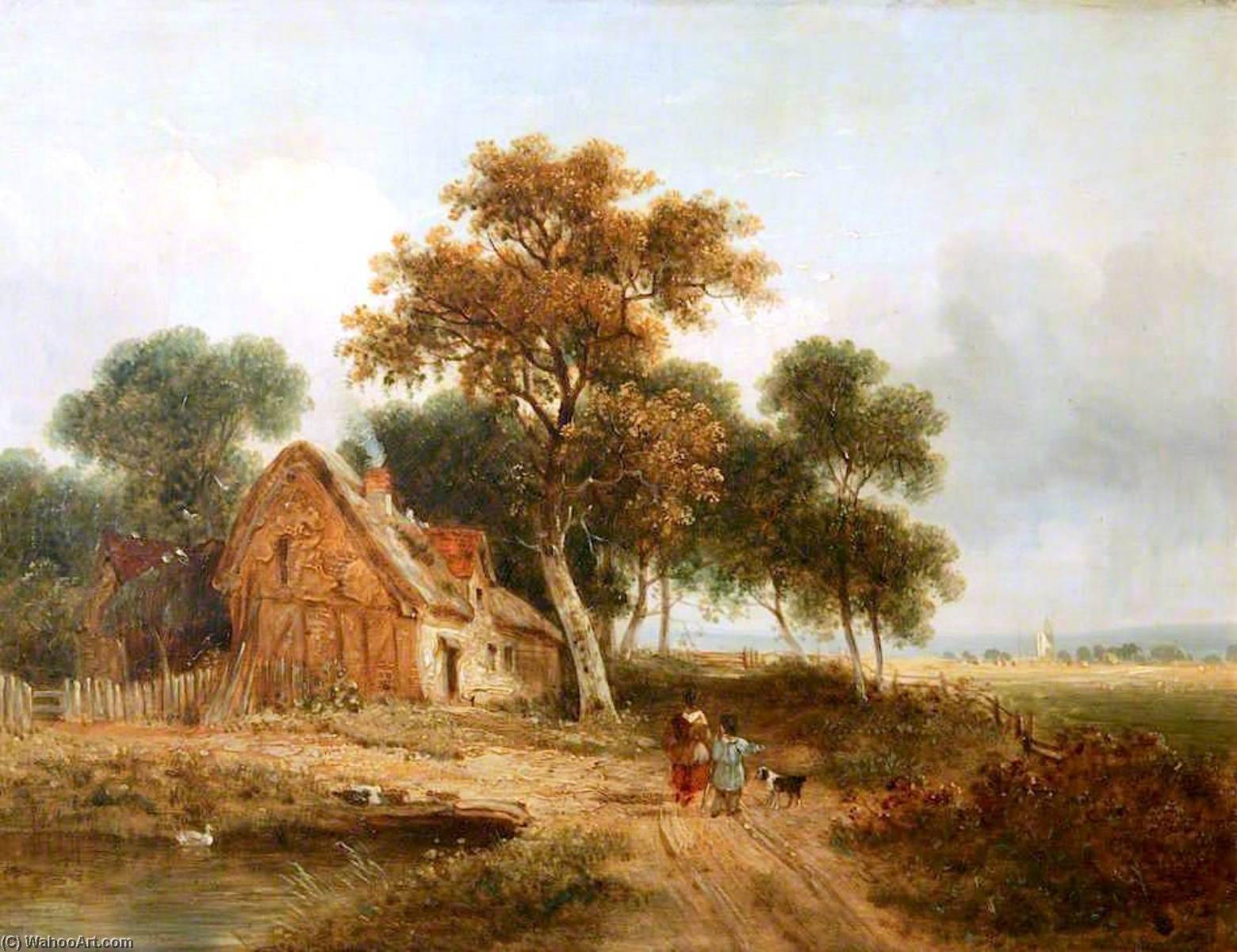 Farmhouse With Pond — Samuel David Colkett