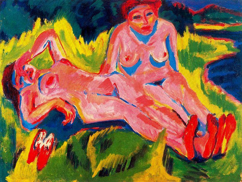 Two Pink Nudes By The Lake — Ernst Ludwig Kirchner