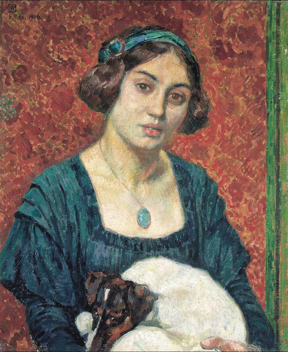 Young Lady With A Dog — Theo Van Rysselberghe