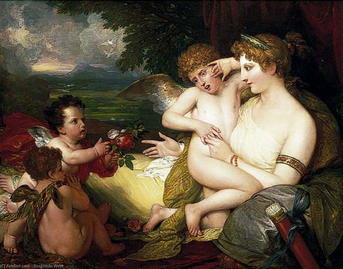 Venus Comforting Cupid Stung By A Bee — Benjamin West