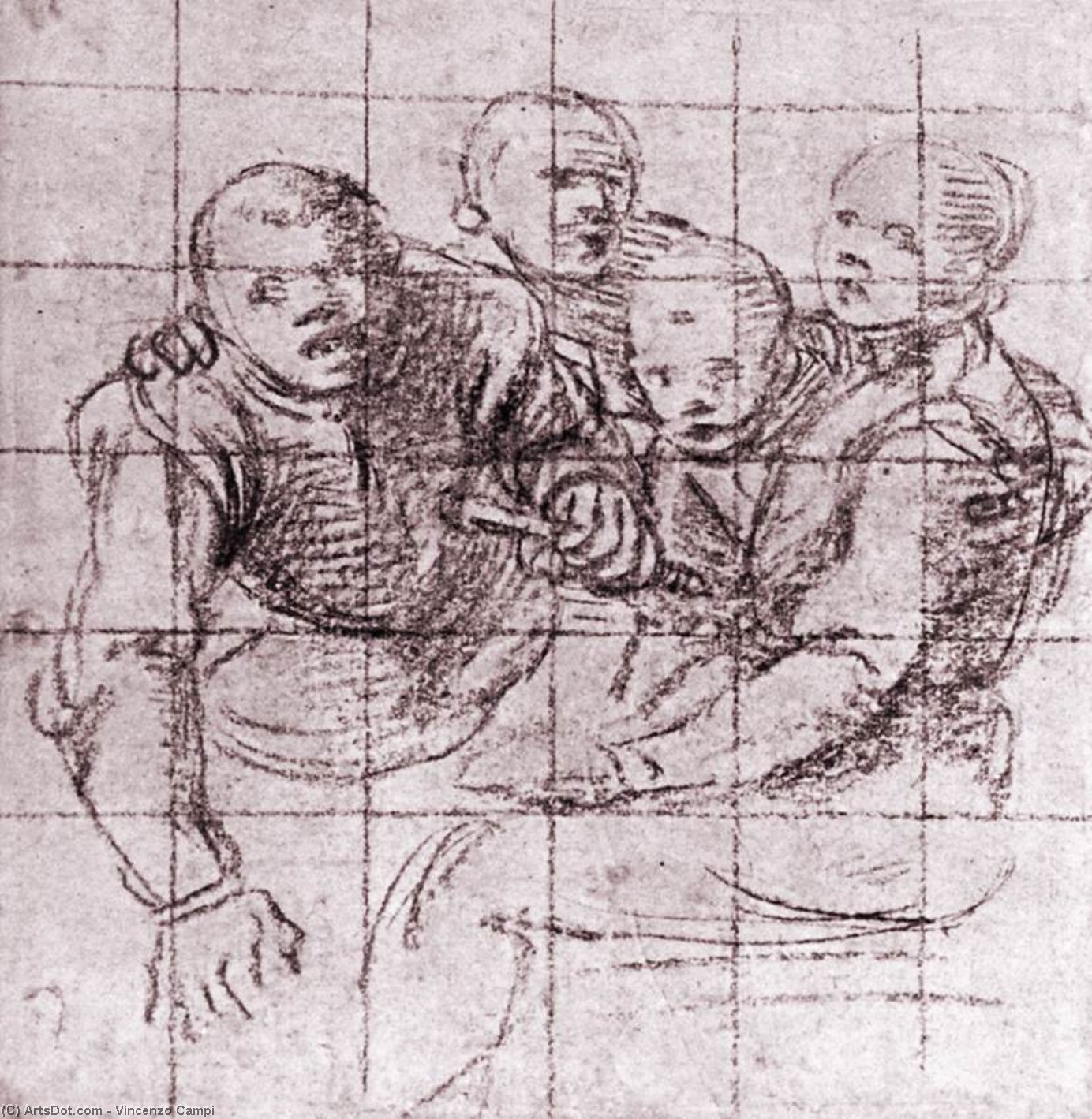 'study For The ''ricotta Eaters''' — Vincenzo Campi