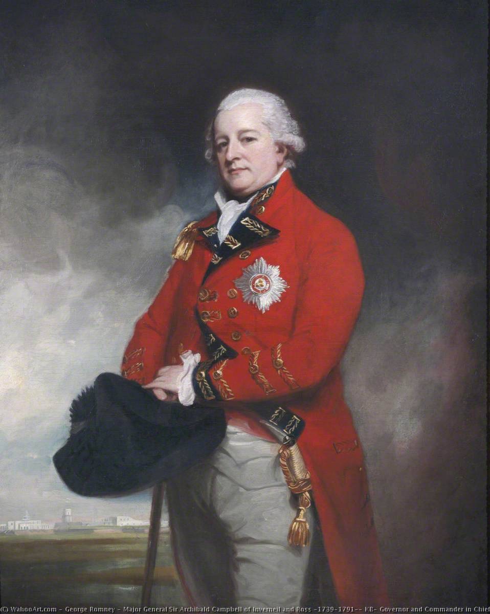 Major General Sir Archibald Campbell Of Inverneil And Ross (1739–1791), Kb, Governor And Commander In Chief, Madras — George Romney