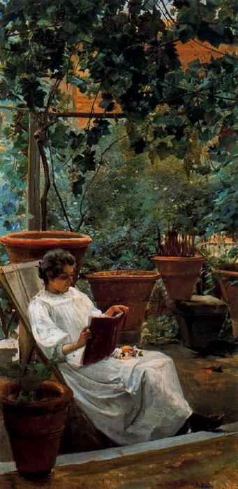 Garden, Woman Reading — Ignacio Díaz Olano