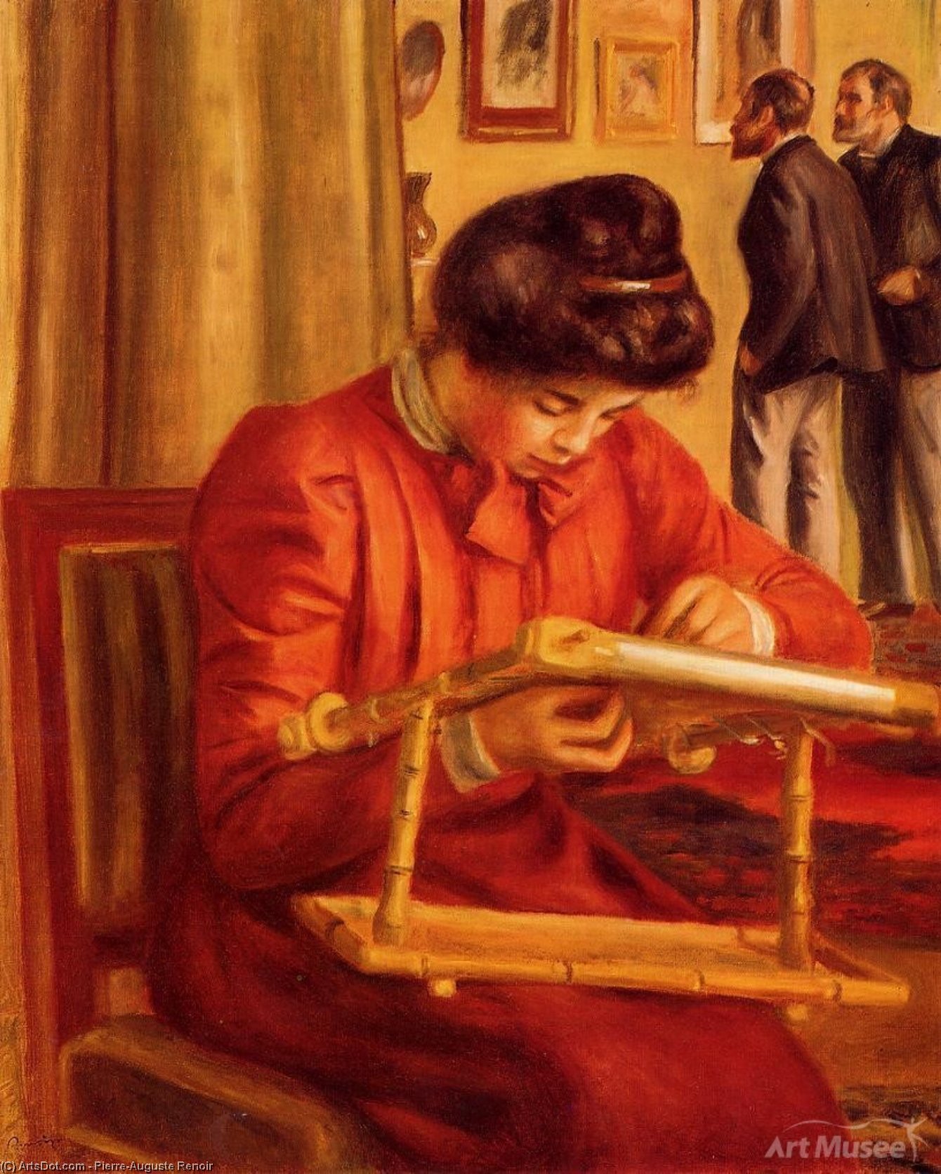 Christine Lerolle Embroidering — Pierre-auguste Renoir