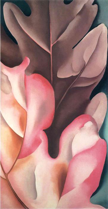 Oak Leaves Pink And Grey — Georgia O'keeffe