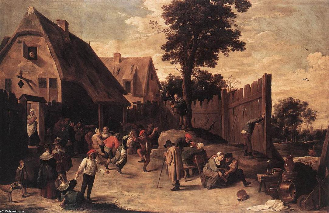 Peasants Dancing Outside An Inn — David Teniers The Younger