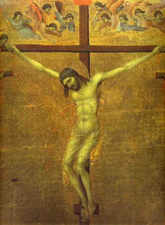 Maestó (back, Central Panel), The Crucifixion — Duccio Di Buoninsegna