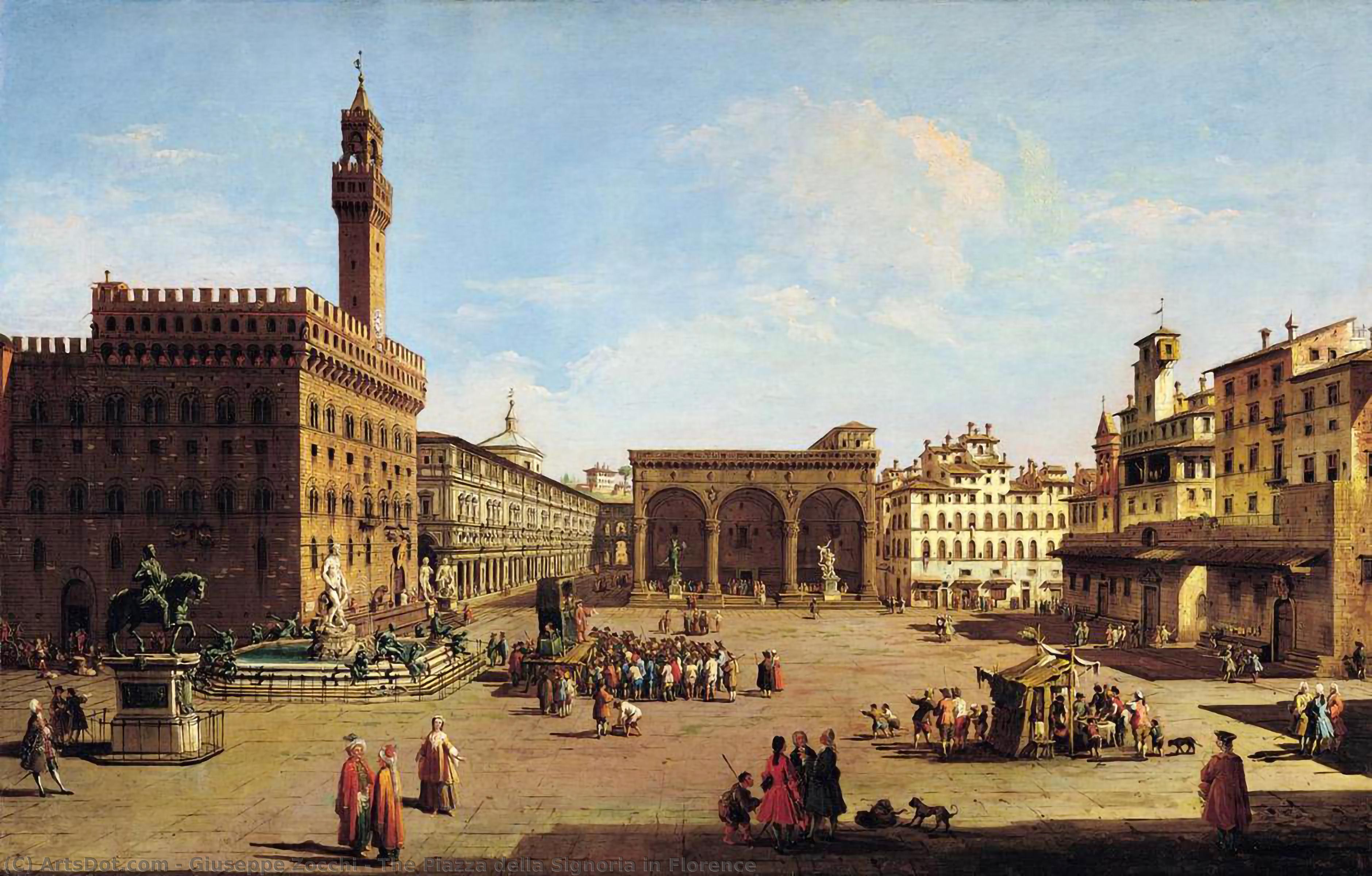 The Piazza Della Signoria In Florence — Giuseppe Zocchi