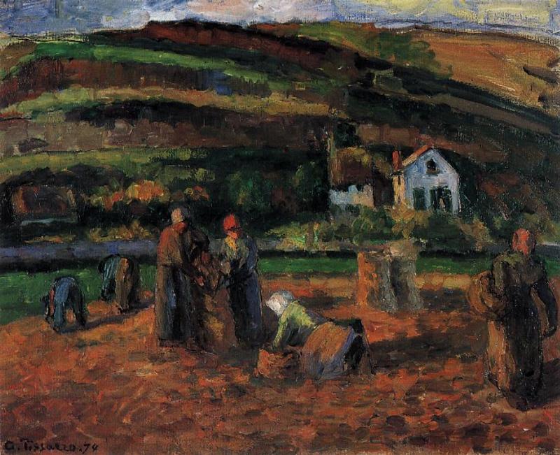 The Potato Harvest — Camille Pissarro