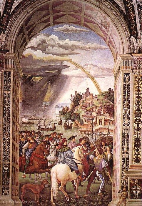 Aeneas Piccolomini Leaves For The Council Of Basle — Pinturicchio
