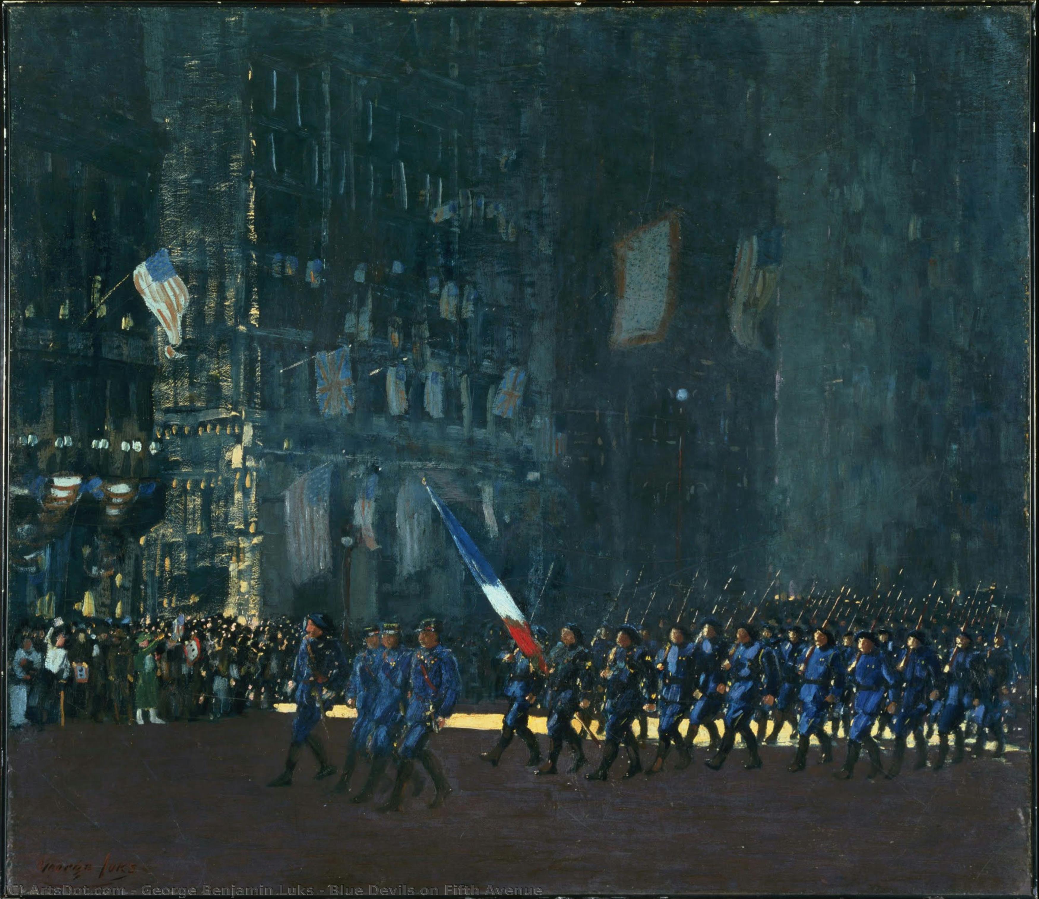 Blue Devils On Fifth Avenue — George Benjamin Luks