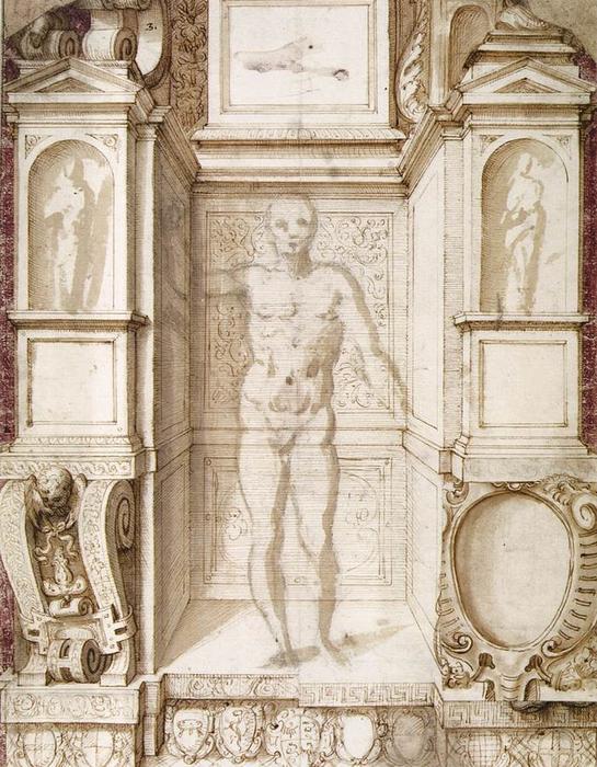 Study Of A Figure In A Niche — Giuseppe Arcimboldo