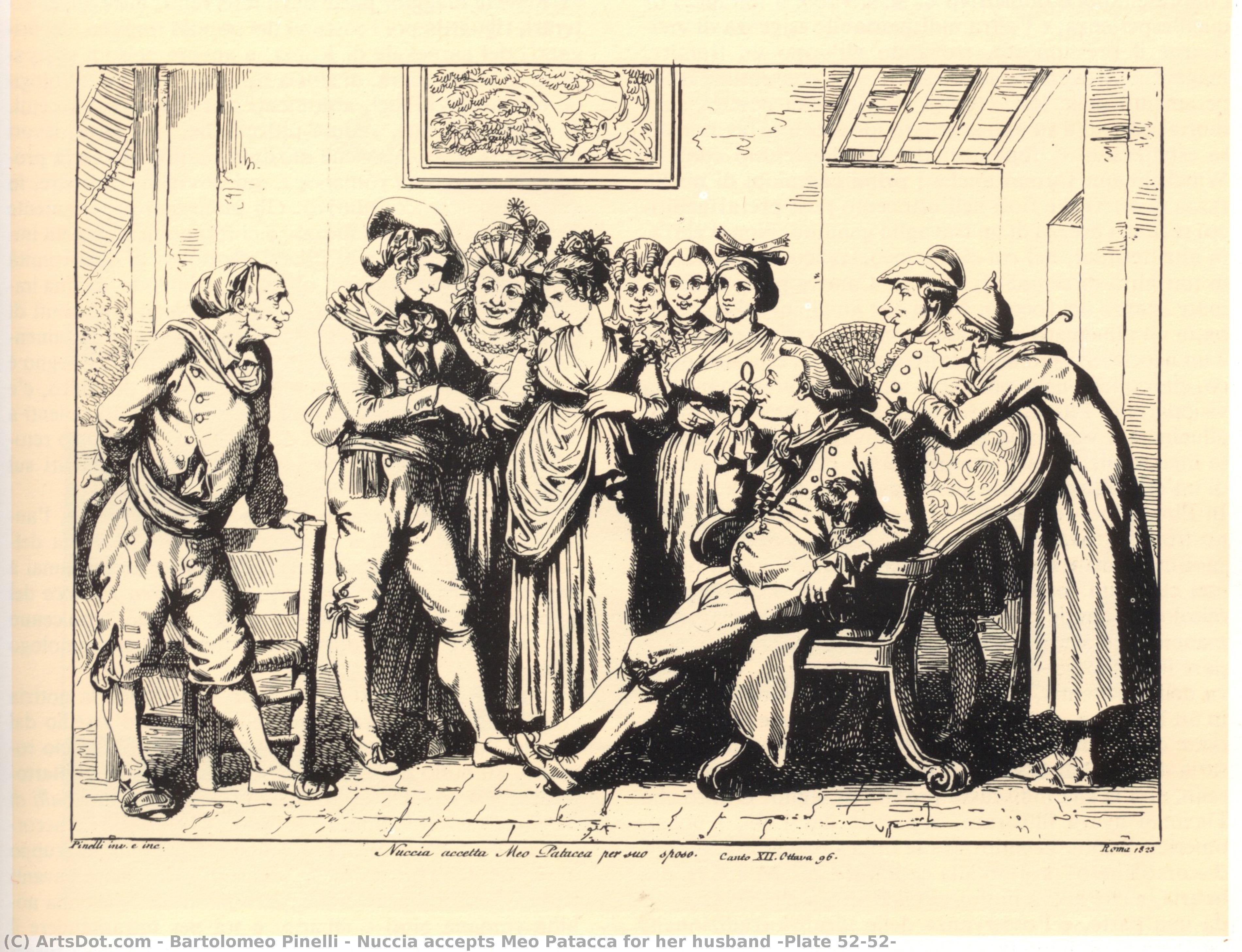 Nuccia Accepts Meo Patacca For Her Husband (plate 52/52) — Bartolomeo Pinelli