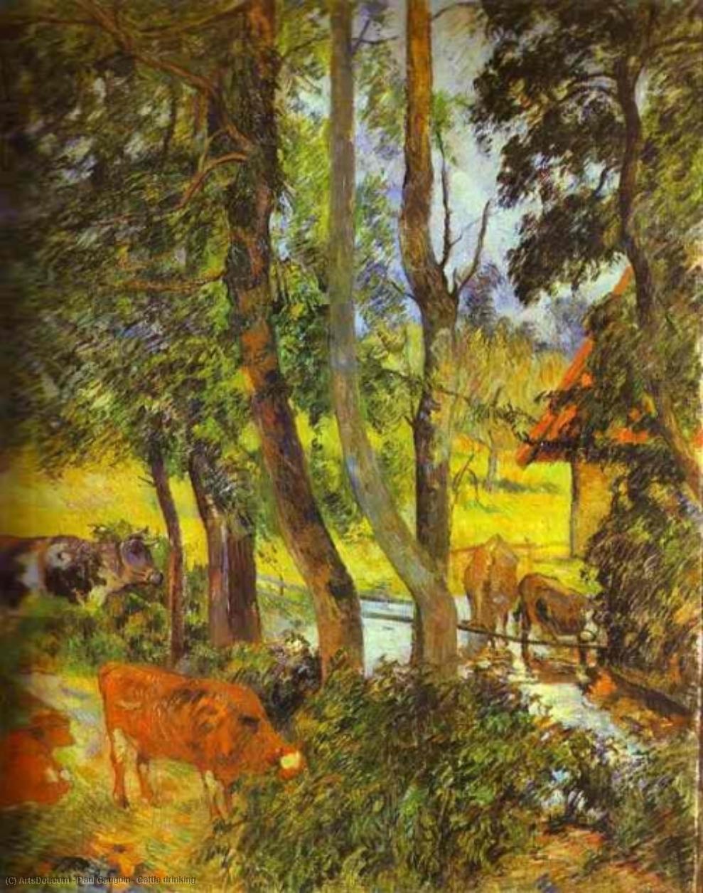 Cattle Drinking — Eugène Henri Paul Gauguin