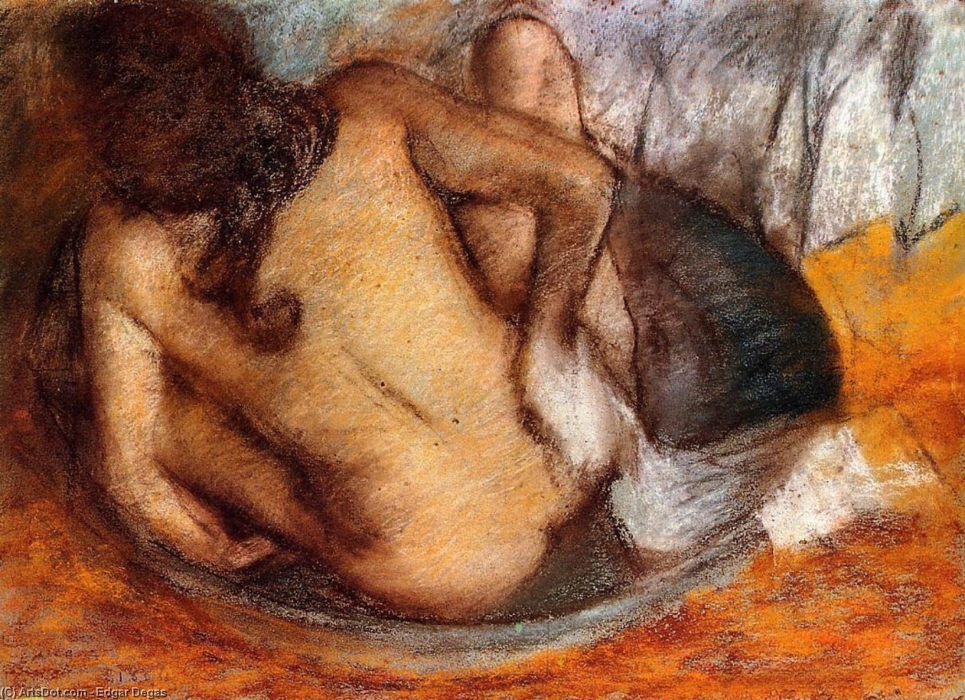 Nude In A Tub — Edgar Degas