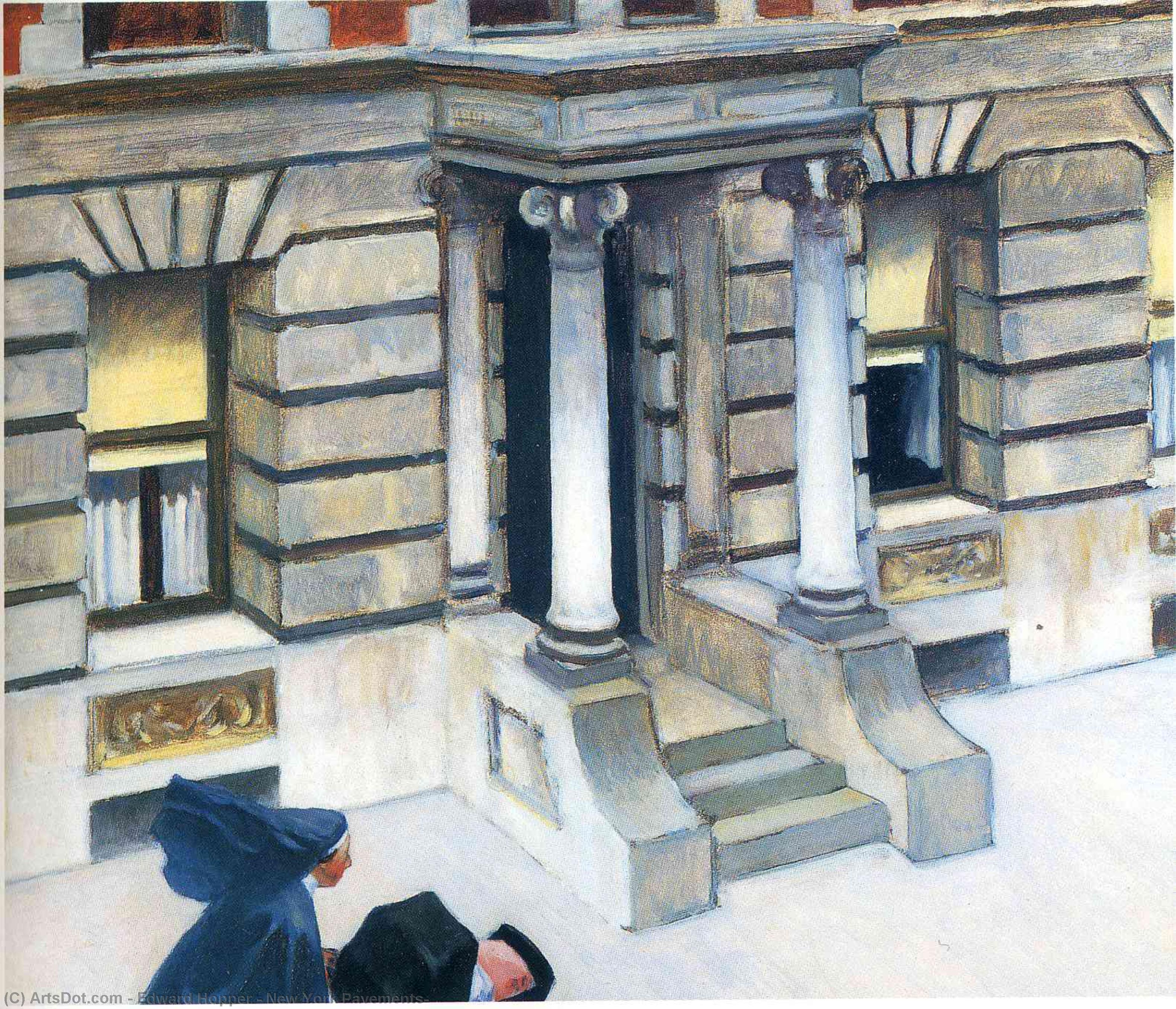 New York Pavements, — Edward Hopper