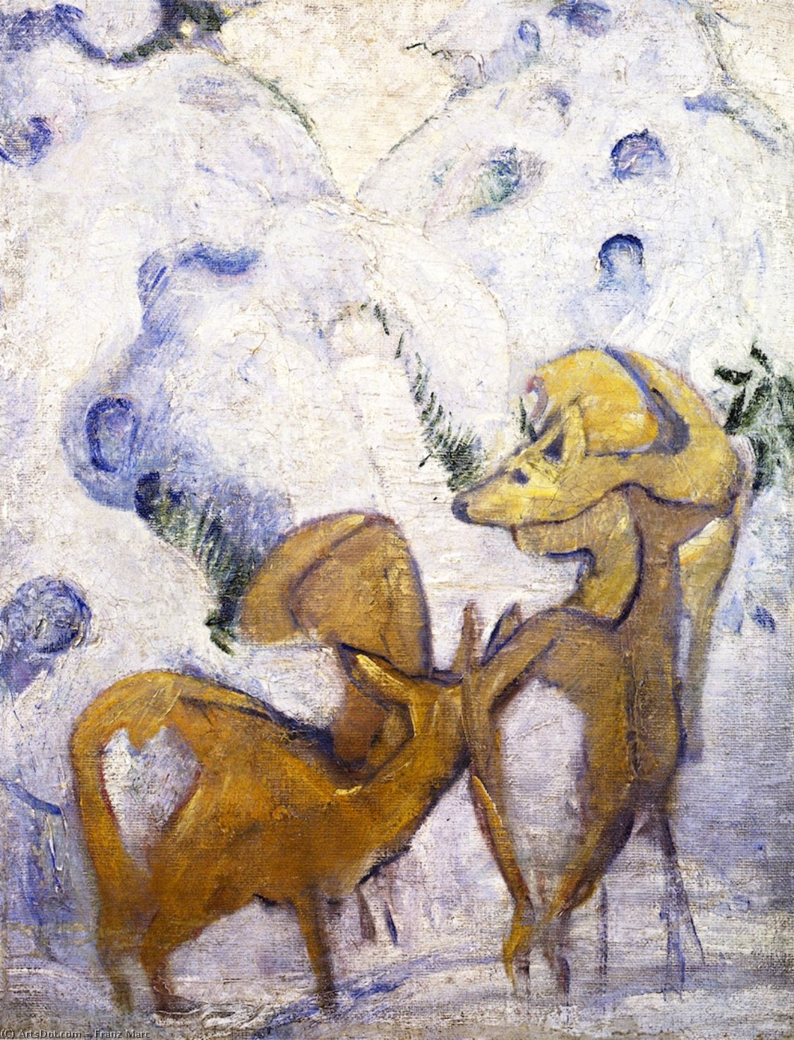 Deer In The Snow I — Franz Marc