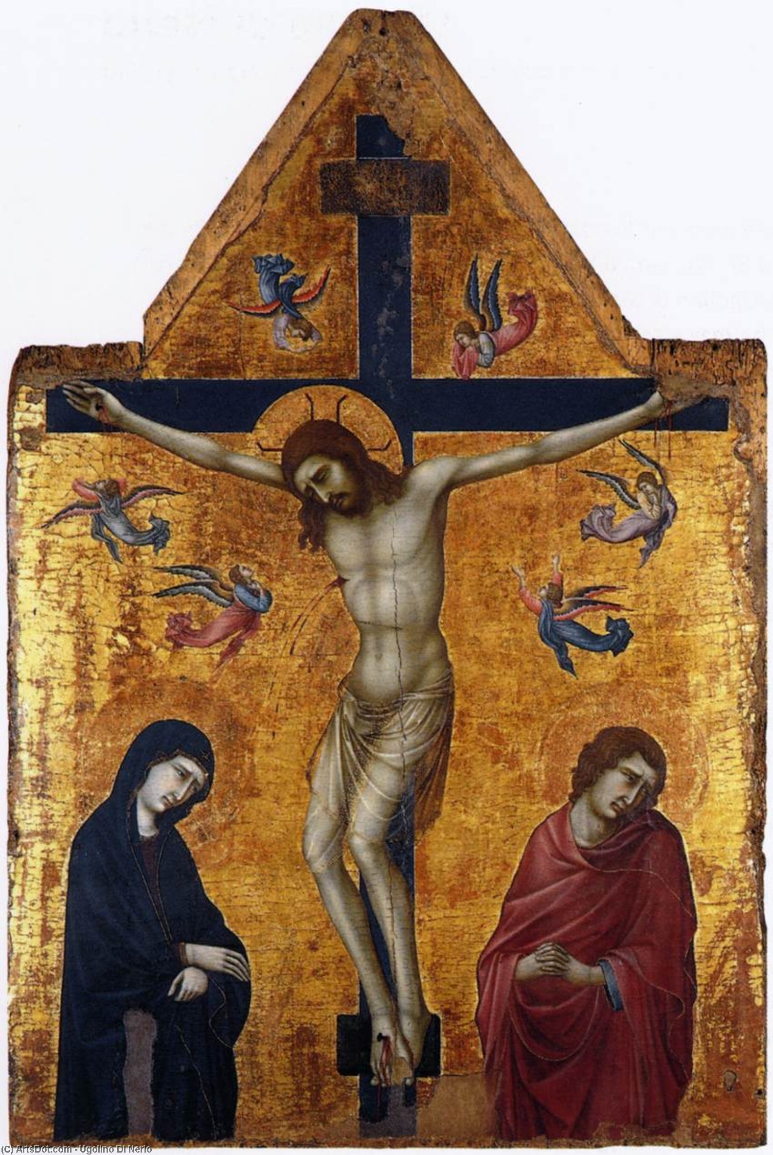 Crucifixion With The Virgin And St John The Evangelist — Ugolino Di Nerio