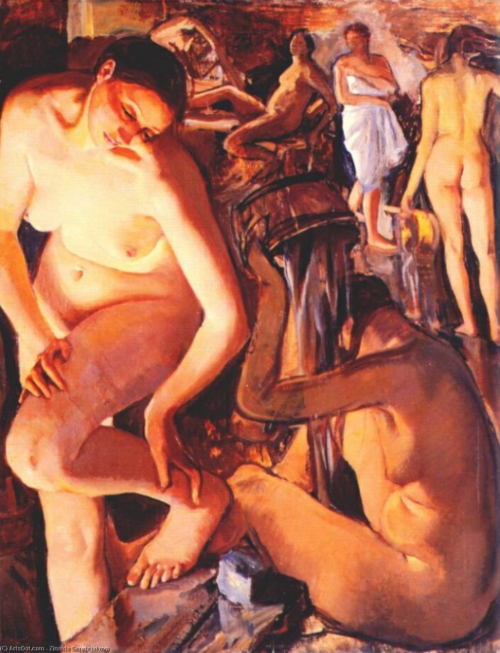 The Bathhouse — Zinaida Serebriakova