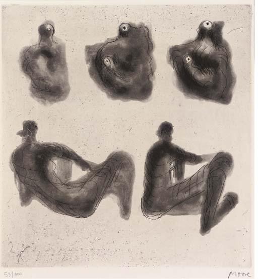 Mother And Child And Reclining Figures — Henry Moore