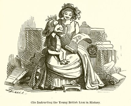 Clio Instructing The Young British Lion In History — John Leech