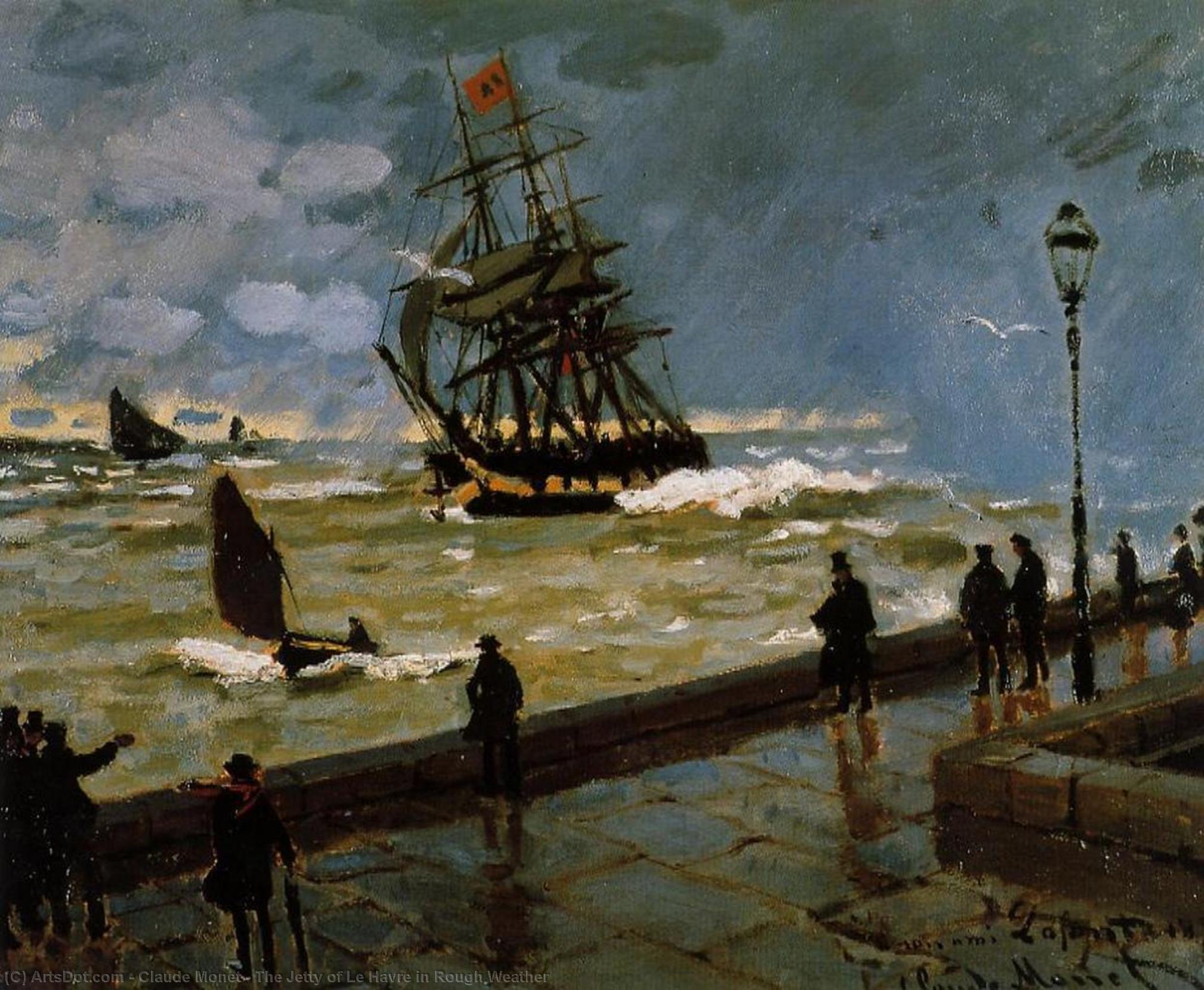 The Jetty Of Le Havre In Rough Weather — Claude Monet