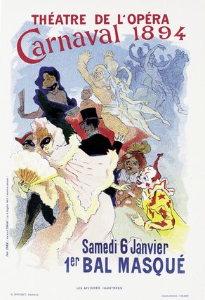 Poster Advertising A Masked Ball And Carnival — Jules Chéret